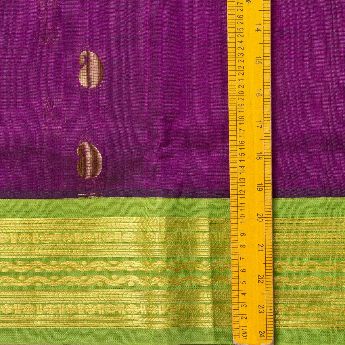 Magenta And Green Kanchi Silk Cotton Saree For Festive Wear VP SC 196
