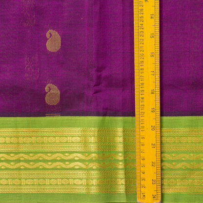 Magenta And Green Kanchi Silk Cotton Saree For Festive Wear VP SC 196