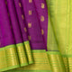 Magenta And Green Kanchi Silk Cotton Saree For Festive Wear VP SC 196