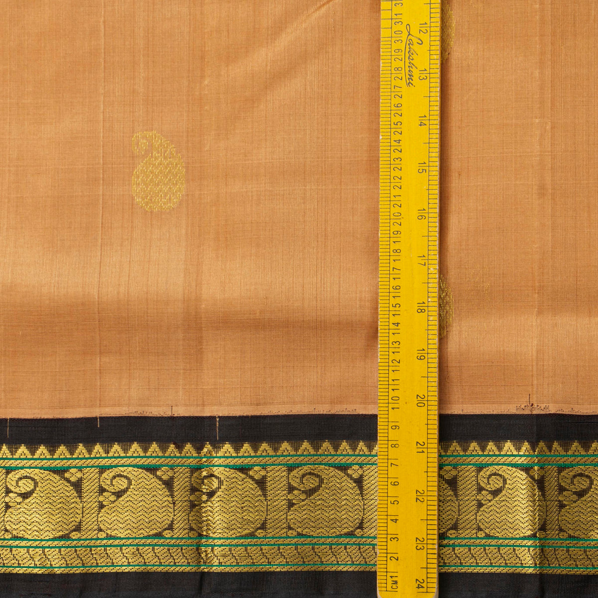 Beige And Brown Kanchi Silk Cotton Saree For Festive Wear VP SC 194