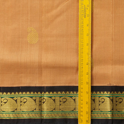Beige And Brown Kanchi Silk Cotton Saree For Festive Wear VP SC 194