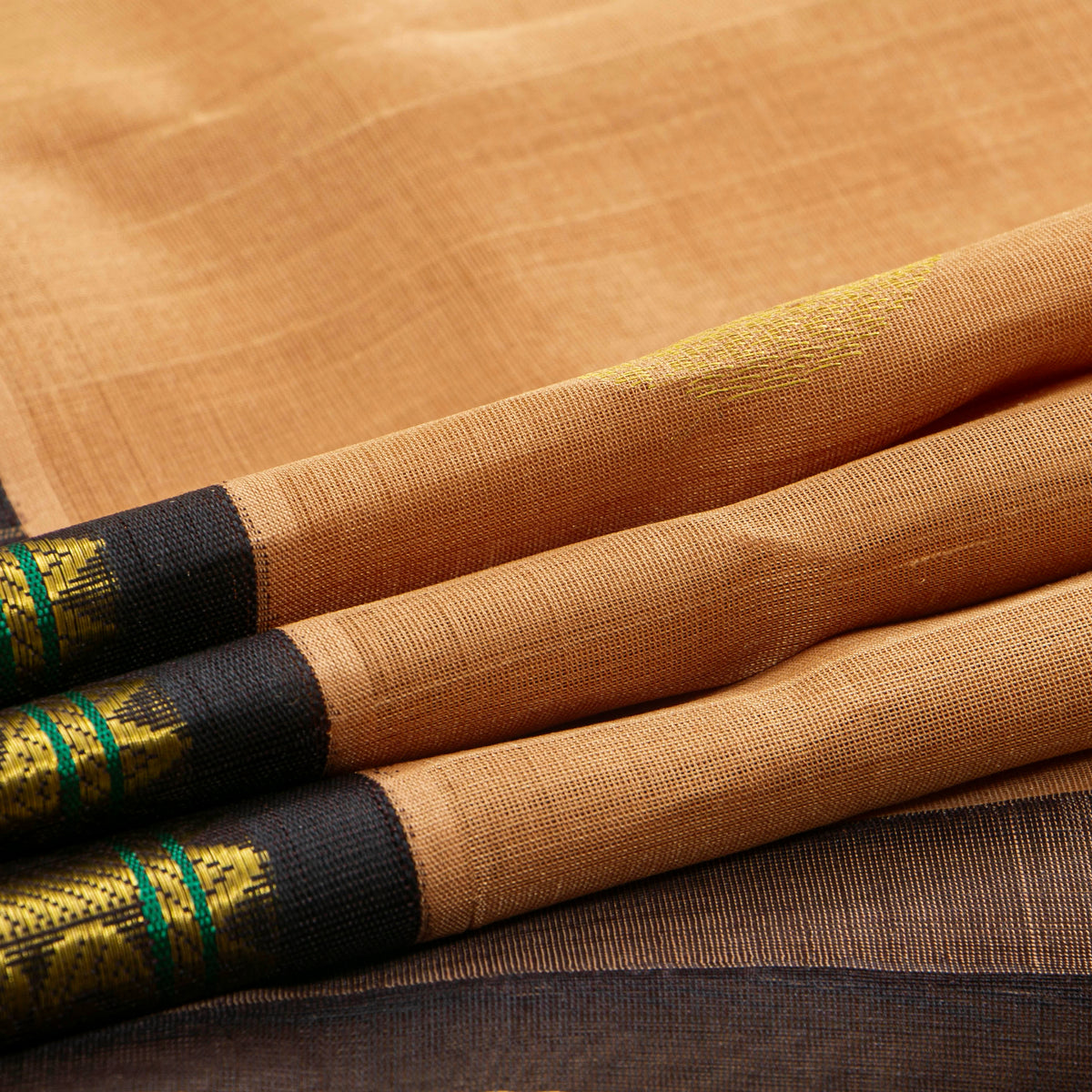 Beige And Brown Kanchi Silk Cotton Saree For Festive Wear VP SC 194