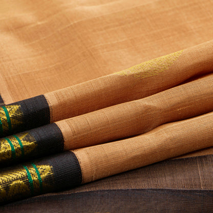 Beige And Brown Kanchi Silk Cotton Saree For Festive Wear VP SC 194