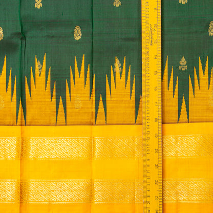 Green And Yellow Thirubuvanam Silk Saree For Festive Wear PV 2058