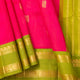 Pink And Green Kanchi Silk Cotton Saree For Festive Wear VP SC 195