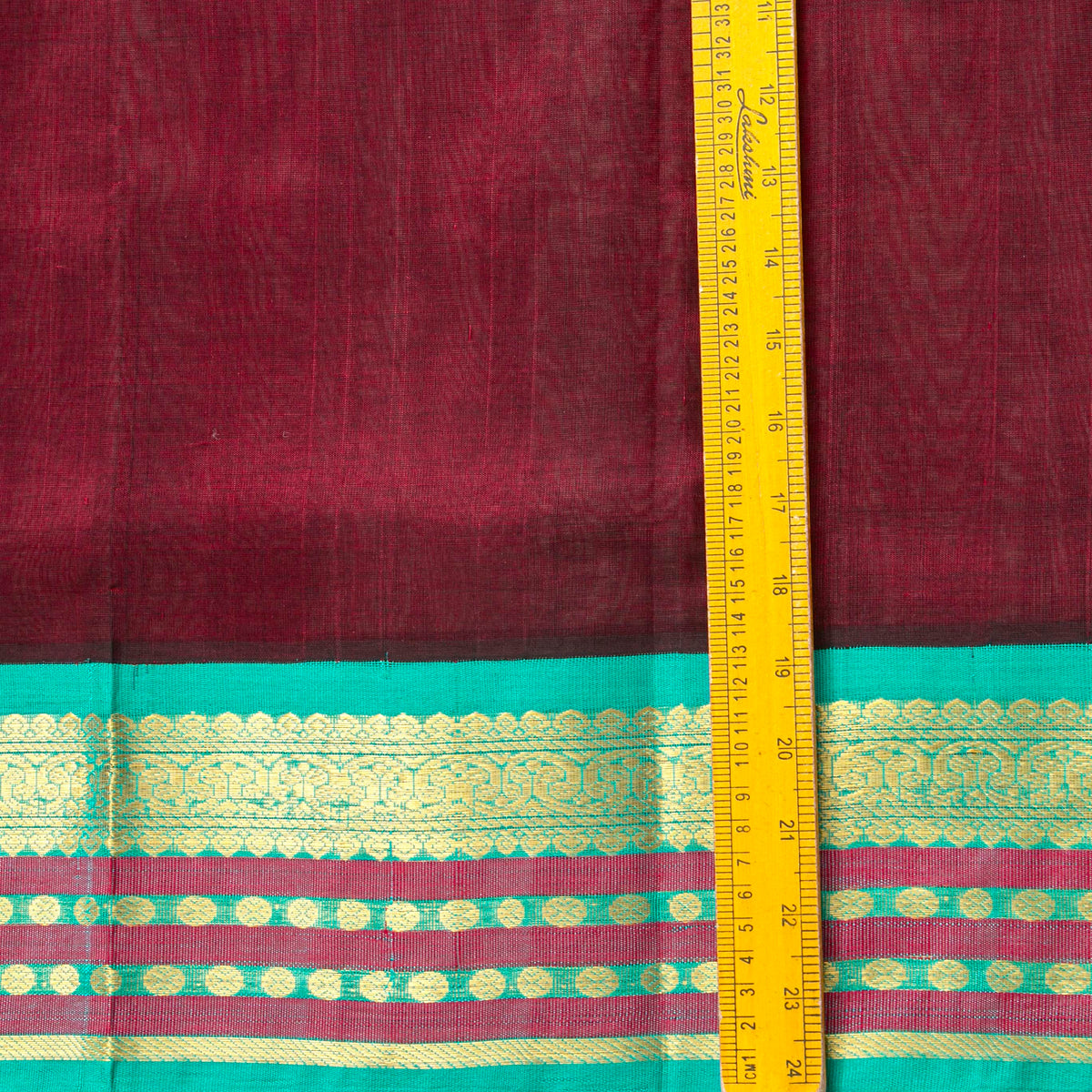 Maroon And Sea Green Kanchi Silk Cotton Saree For Festive Wear VP SC 209