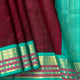 Maroon And Sea Green Kanchi Silk Cotton Saree For Festive Wear VP SC 209