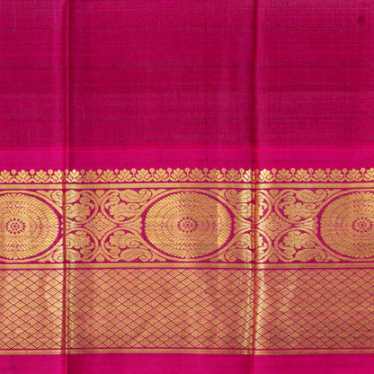 Purple And Pink Kanchipuram Silk Saree With Vaira Oosi Checks For Wedding Wear PV 2059