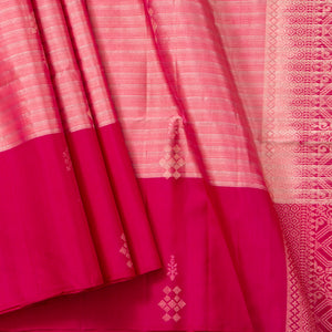 Pastel Rose And Pink Handwoven Soft Silk Saree For Wedding Wear PV RSP 178