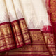 Off White And Maroon Kanchi Silk Cotton Saree For Festive Wear VP SC 204