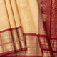 Beige And Maroon Kanchi Silk Cotton Saree For Festive Wear VP SC 256