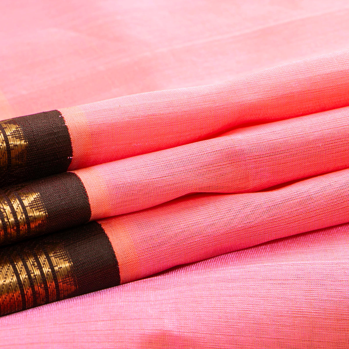 Lotus Pink And Brown Kanchi Silk Cotton Saree For Festive Wear VP SC 207