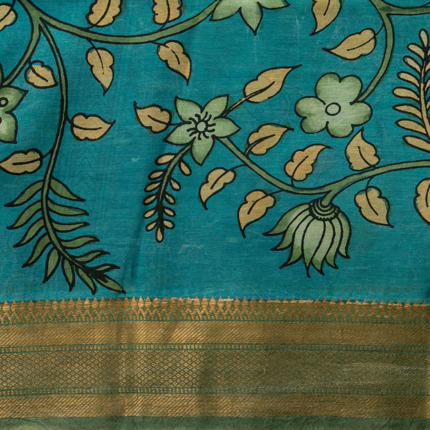 Off White Handpainted Kalamkari Bangalore Silk Saree For Office Wear KBS VSR 116