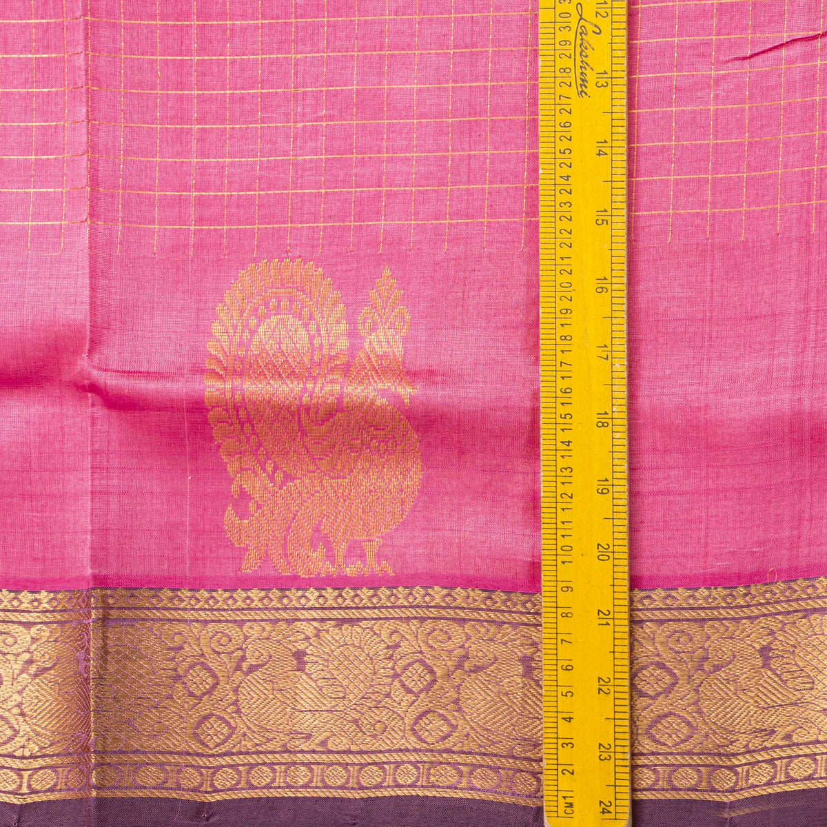 Pink And Deep Purple Kanchi Silk Cotton Saree For Festive Wear VP SC 220