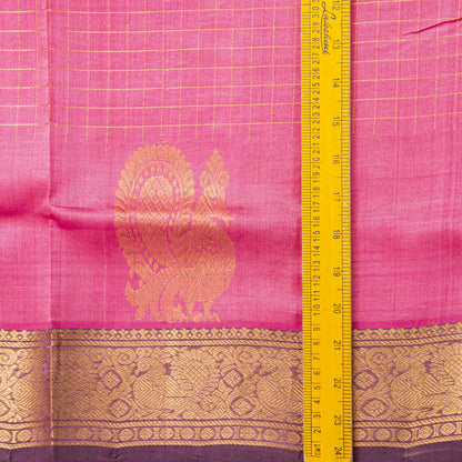 Pink And Deep Purple Kanchi Silk Cotton Saree For Festive Wear VP SC 220