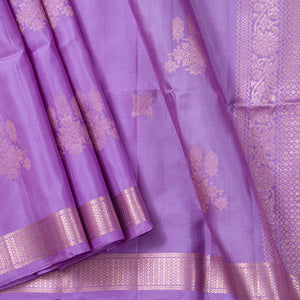 Lavender And Green Kanchipuram Soft Silk Saree For Festive Wear PV RSP 181