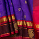 Violet And Red Kanchi Silk Cotton Saree For Festive Wear VP SC 187