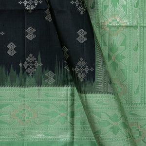 Black And Green Kanchipuram Soft Silk Saree For Festive Wear PV RSP 180
