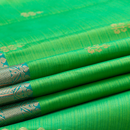 Green And Blue Kanchipuram Soft Silk Saree For Festive Wear PV RSP 213