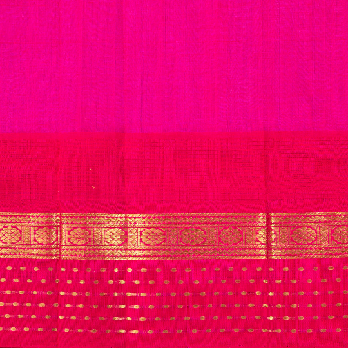 Lavender And Pink Kanchi Silk Cotton Saree With Temple Korvai Border For Festive Wear VP SC 182