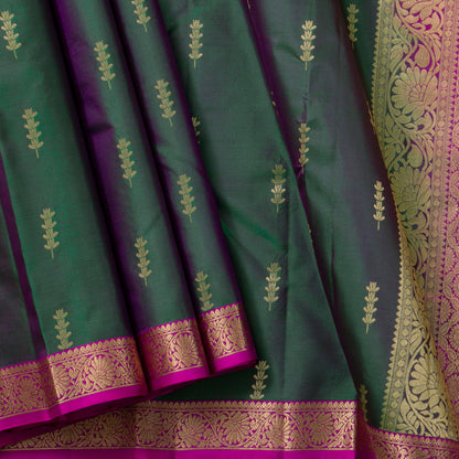 Green And Pink Kanchipuram Soft Silk Saree For Festive Wear PV RSP 217