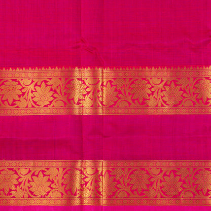 Royal Blue And Magenta Kanchi Silk Cotton Saree For Festive Wear VP SC 200