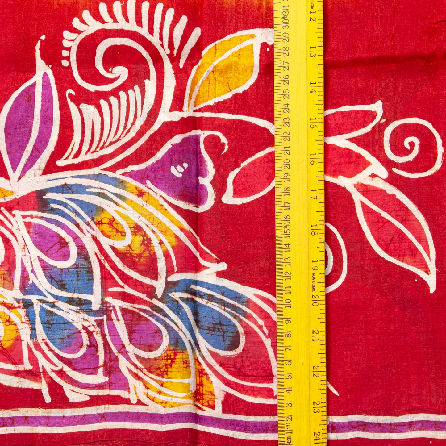 Yellow And Red Batik Silk Saree For Office Wear PB 349