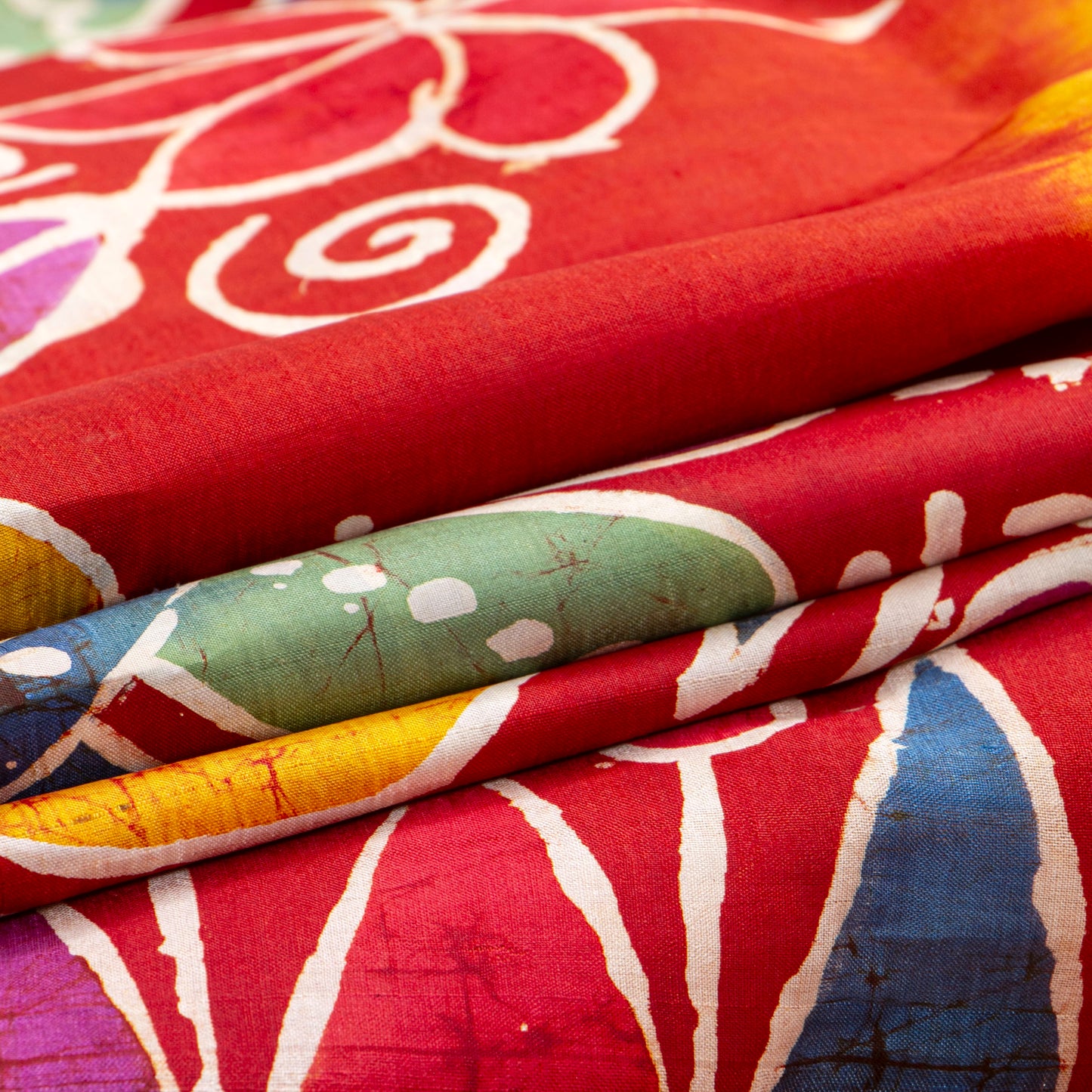 Yellow And Red Batik Silk Saree For Office Wear PB 349