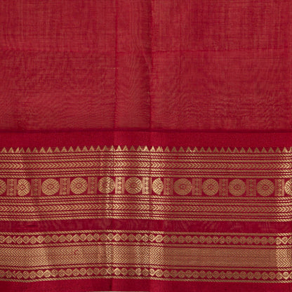 Beige And Maroon Kanchi Silk Cotton Saree For Festive Wear VP SC 256