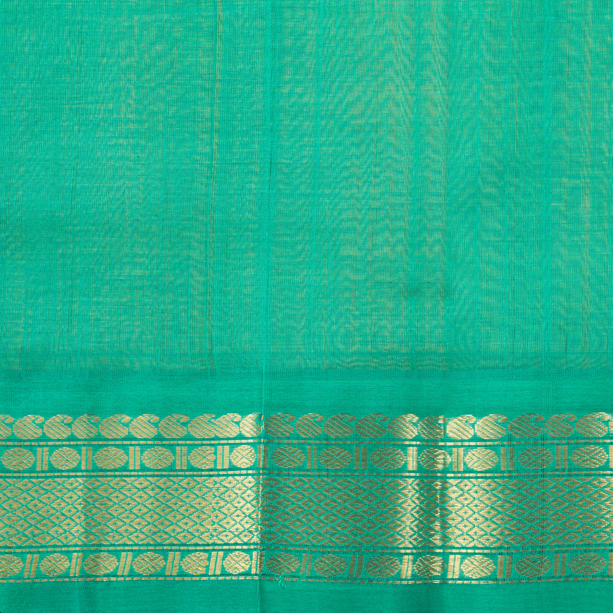 Yellow And Sea Green Kanchi Silk Cotton Saree For Festive Wear VP SC 193