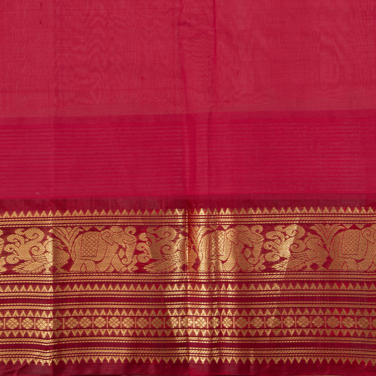 Off White And Maroon Kanchi Silk Cotton Saree For Festive Wear VP SC 204