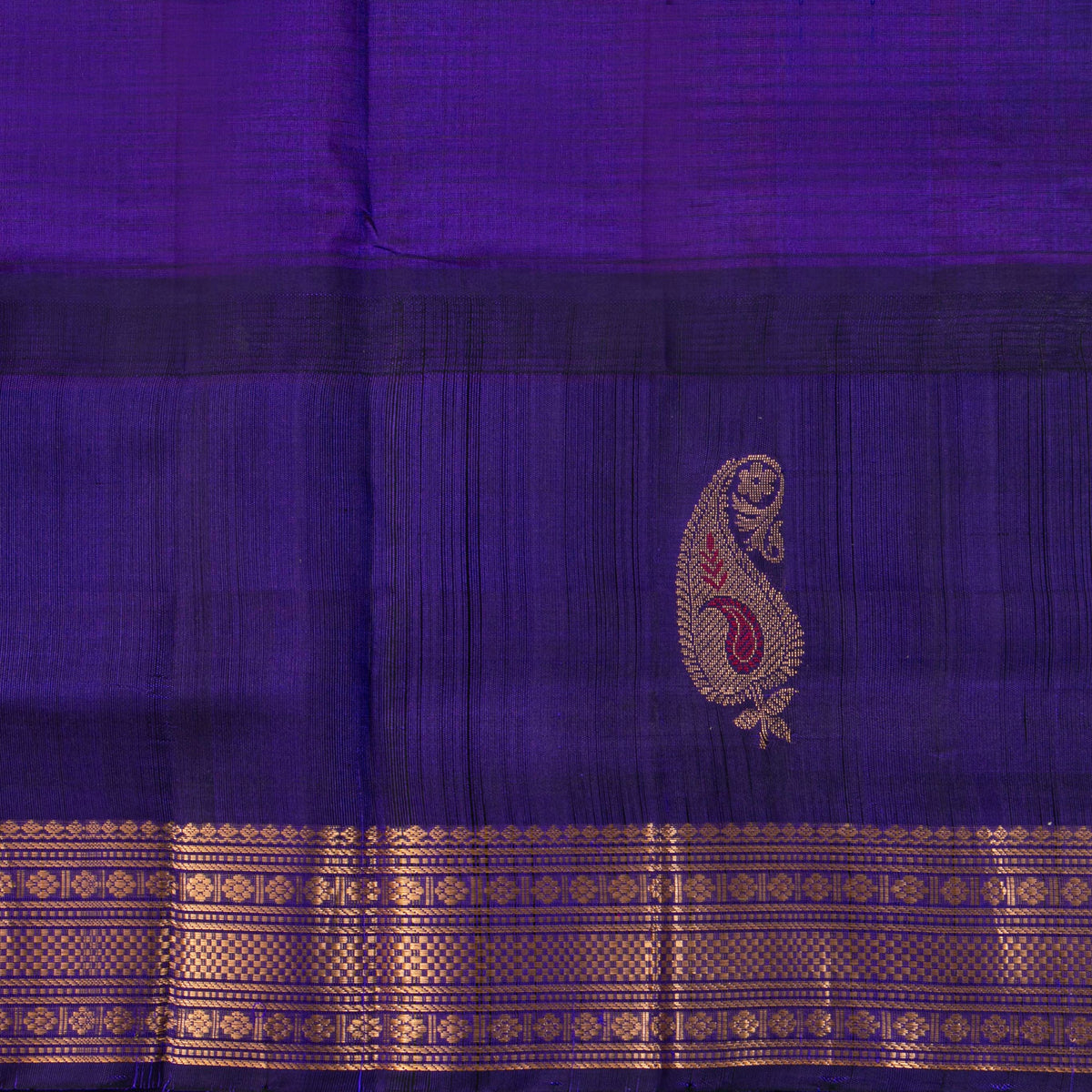 Pink And Blue Kanchi Silk Cotton Saree For Festive Wear VP SC 251