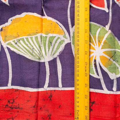 Purple And Red Lightweight Batik Silk Saree With Saraswati Themed Pallu For Office Wear PB 336