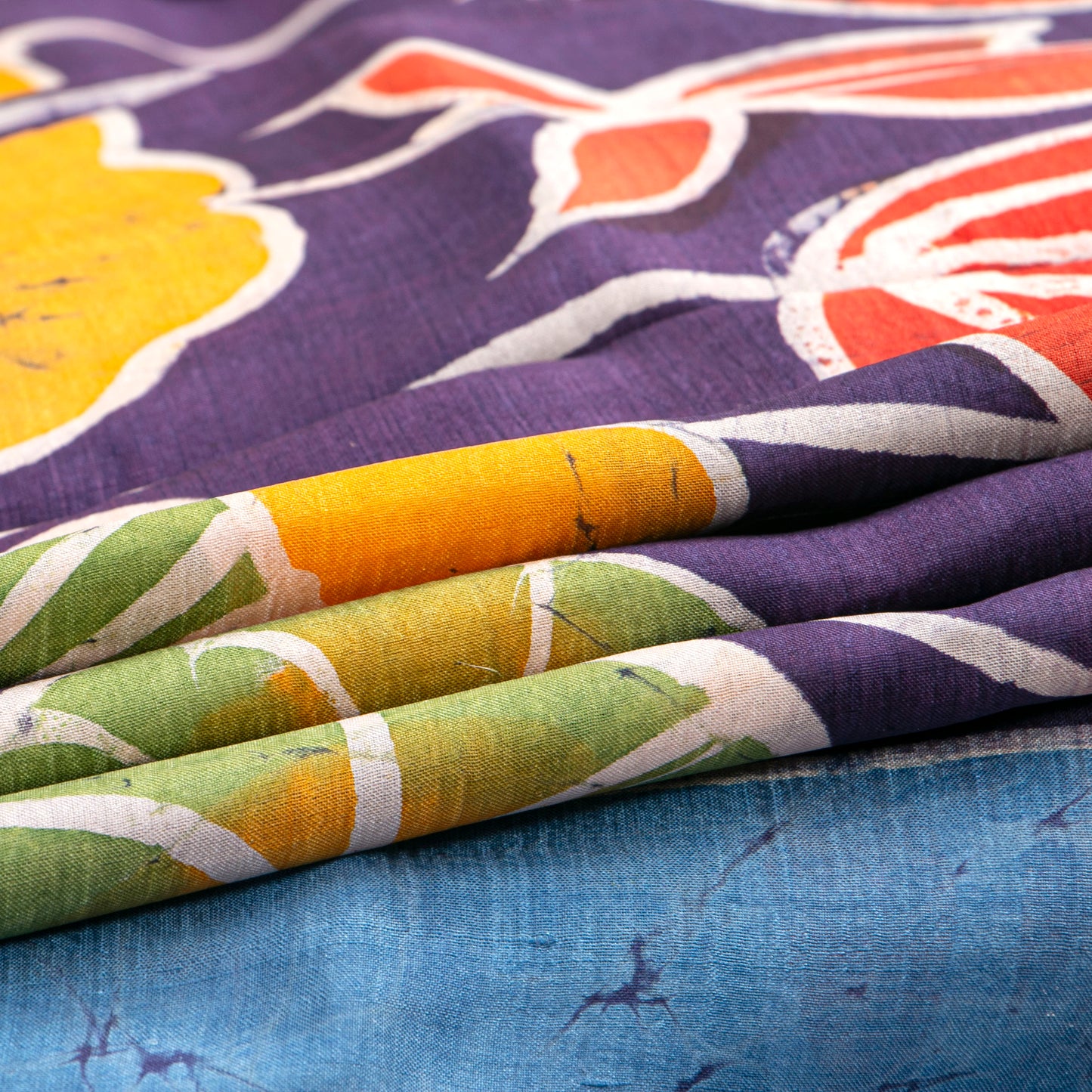 Purple And Red Lightweight Batik Silk Saree With Saraswati Themed Pallu For Office Wear PB 336
