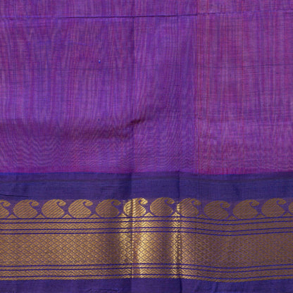 Pink And Violet Kanchi Silk Cotton Saree For Festive Wear VP SC 211