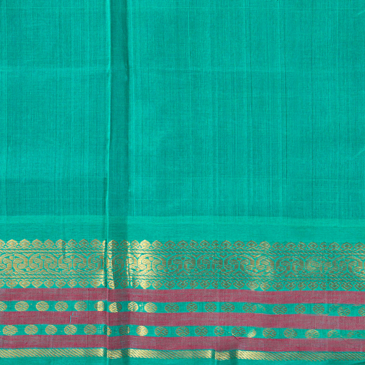 Maroon And Sea Green Kanchi Silk Cotton Saree For Festive Wear VP SC 209