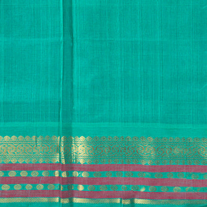 Maroon And Sea Green Kanchi Silk Cotton Saree For Festive Wear VP SC 209
