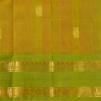 Pink And Green Kanchi Silk Cotton Saree For Festive Wear VP SC 195