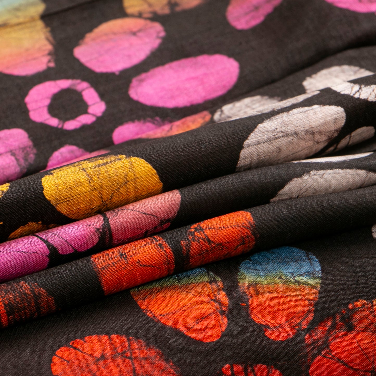 Fawn And Coffee Batik Silk Saree With Abstract Multicolour Floral Designs For Office Wear PB 340