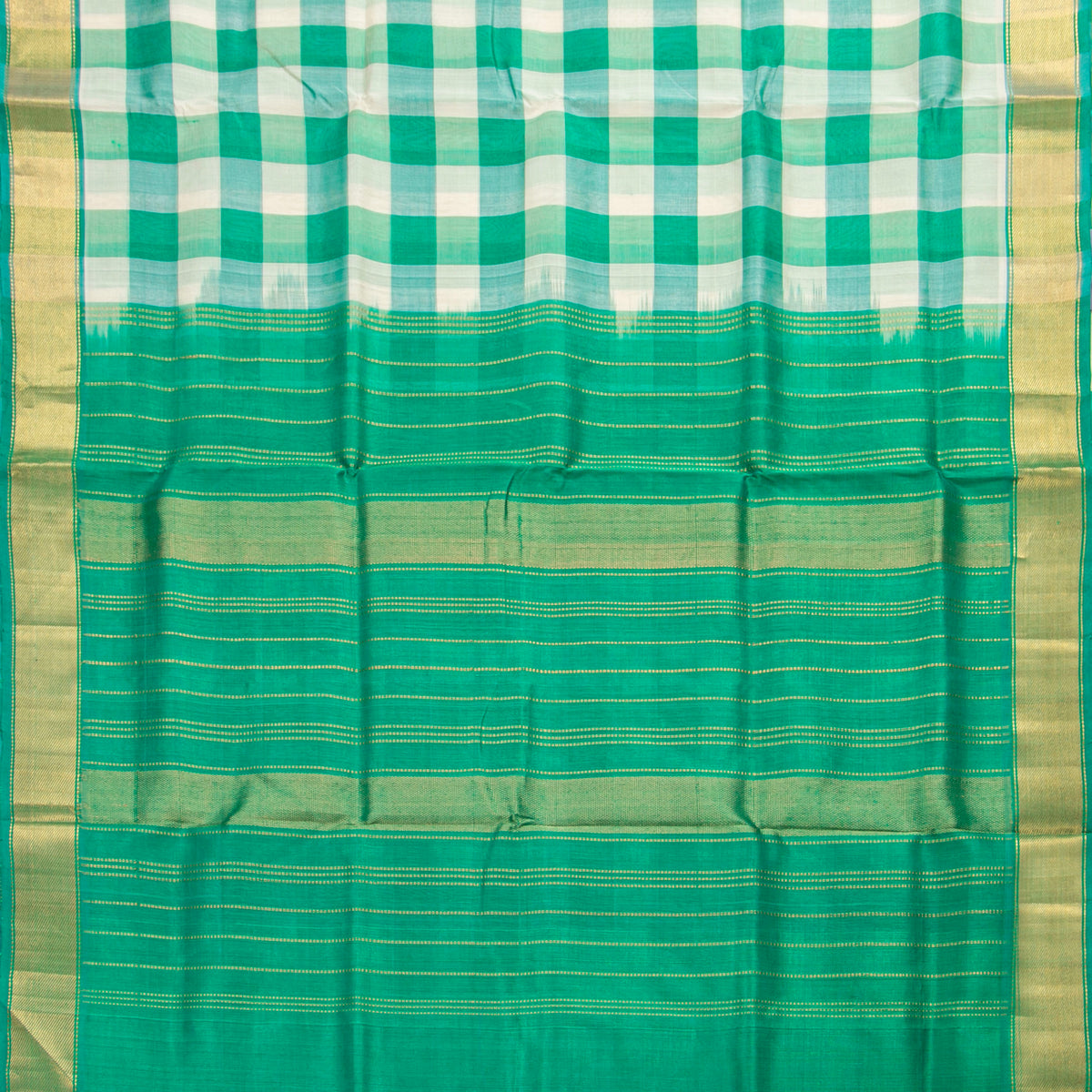 Multi Colour Checks Kanchi Silk Cotton Saree For Festive Wear VP SC 273