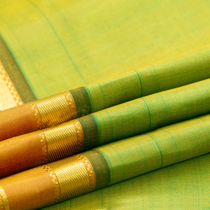 Light Green And Mustard Thirubuvanam Silk Saree For Festive Wear PV ABI 447