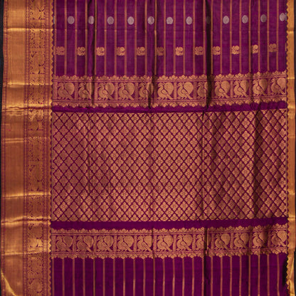 Wine Kanchi Silk Cotton Saree For Festive Wear VP SC 238