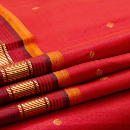 Red And Orange Thirubuvanam Silk Saree For Festive Wear PV ABI 441