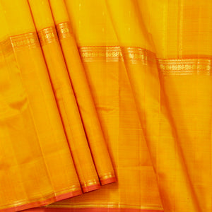 Green, Yellow And Turmeric Mubbagam Kanchipuram Silk Saree For Festive Wear PV ABI 445