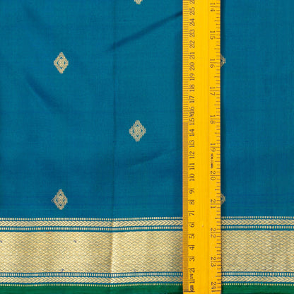 Blue And Green Kanchipuram Silk Saree For Festive Wear PV ABI 455