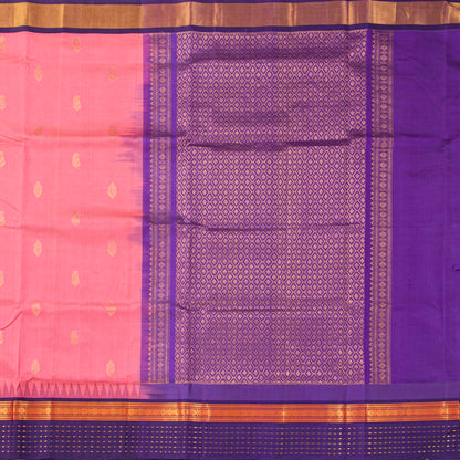 Pink And Purple Kanchi Silk Cotton Saree For Festive Wear VP SC 183