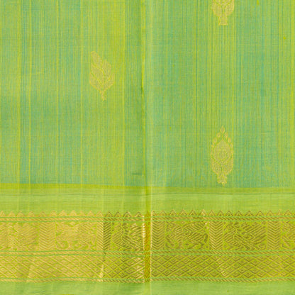 Blue And Green Kanchi Silk Cotton Saree For Festive Wear VP SC 199