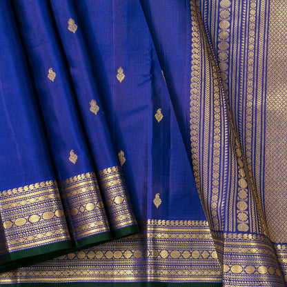 Royal Blue Kanchipuram Silk Saree For Wedding Wear PV ABI 456