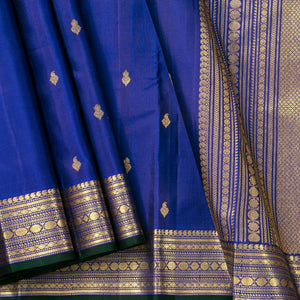 Royal Blue Kanchipuram Silk Saree For Wedding Wear PV ABI 456