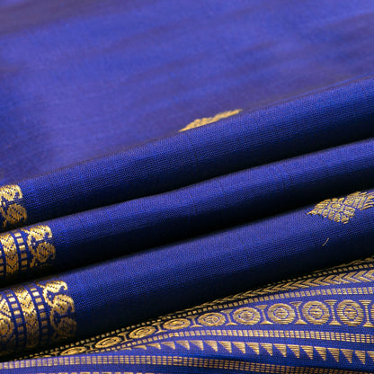 Royal Blue Kanchipuram Silk Saree For Wedding Wear PV ABI 456
